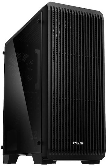 Zalman S2 TG Gaming Midi Tower Κουτί Υπολογιστή με Πλαϊνό Παράθυρο Μαύρο