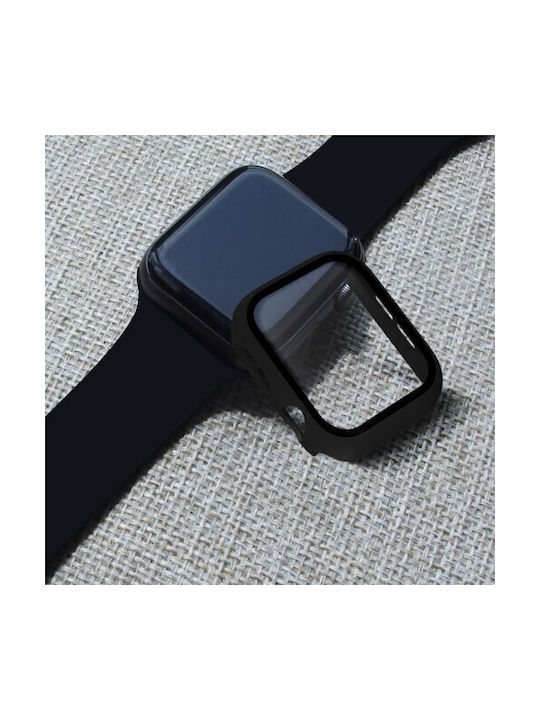 Case PC + Glass Plastic Case with Glass in Black color for Apple Watch 44mm