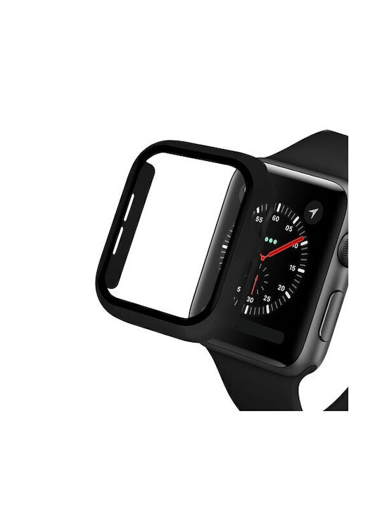 Case PC + Glass Plastic Case with Glass in Black color for Apple Watch 44mm