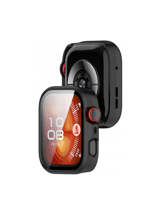 Huawei Пластмасов Калъф със Стъкло в Черен цвят за Huawei Watch Fit 4 Pro