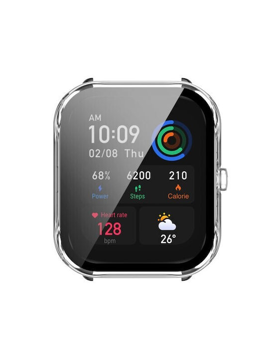 Пластмасов Калъф със Стъкло в Прозрачен цвят за Amazfit GTS 4 Мини