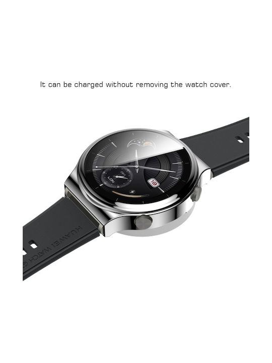Electroplated Silicone Case with Glass in Silver color for Huawei Watch GT 2 Pro