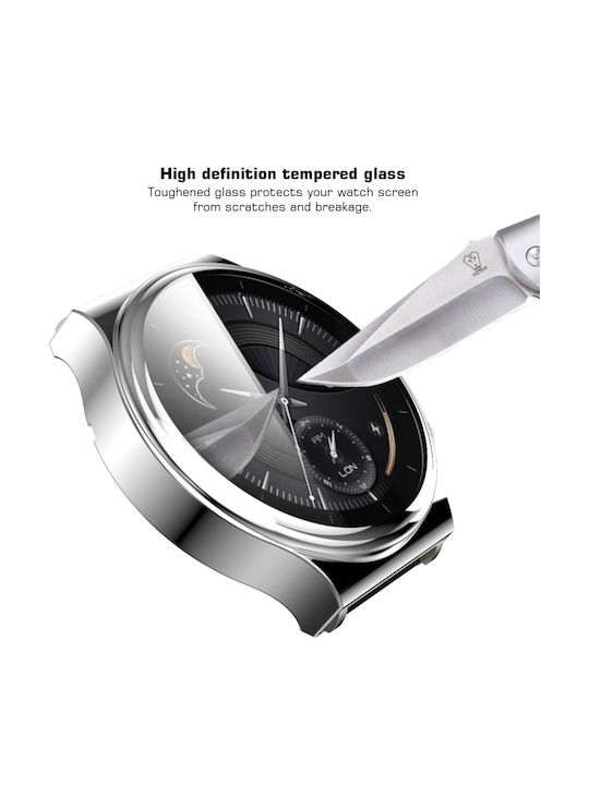 Electroplated Silicone Case with Glass in Silver color for Huawei Watch GT 2 Pro