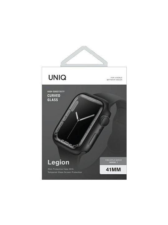 Uniq Legion Plastic Case with Glass in Black color for Apple Watch 41mm