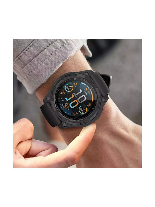 Tech-Protect Defense Silikonhülle in Schwarz Farbe für Kompatibles Gerät Garmin Fenix 7X, Fenix 7X Pro