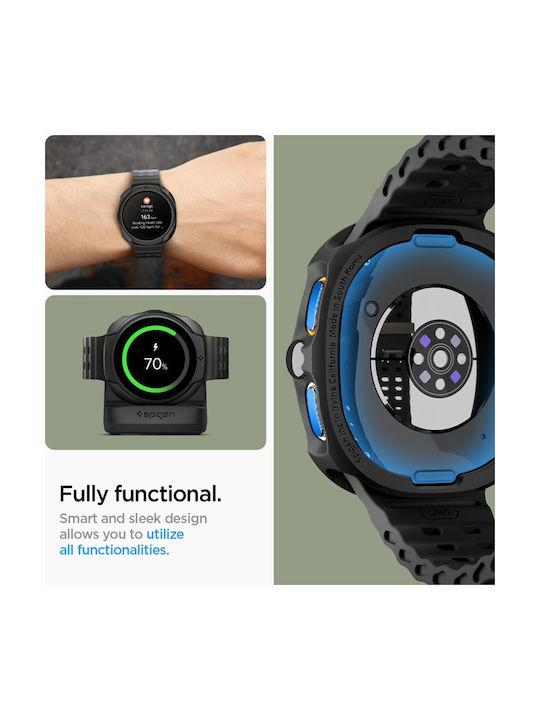 Spigen LIQUID AIR Silicone Case in Black color for Samsung Galaxy Watch 8 44mm