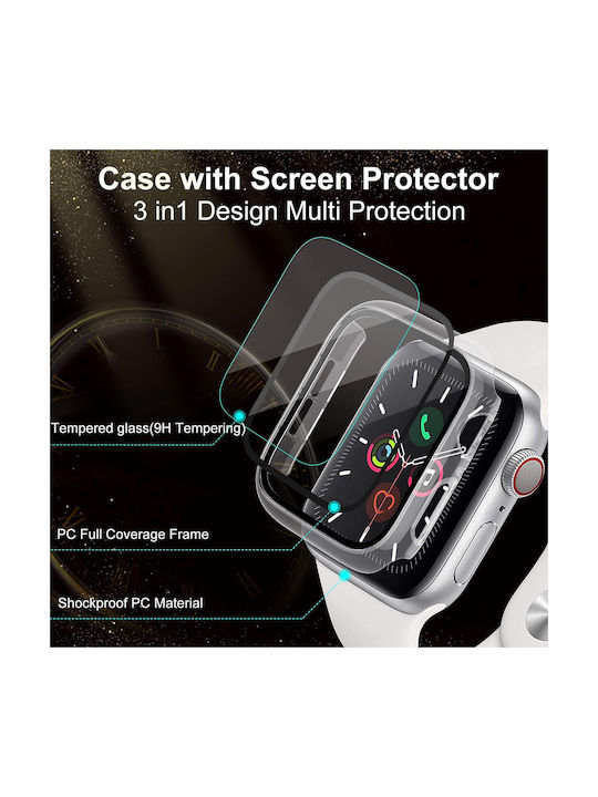 Techsuit Defense360 Pro Plastic Case with Glass in Transparent color for Samsung Galaxy Watch 4 / 5 (40mm)
