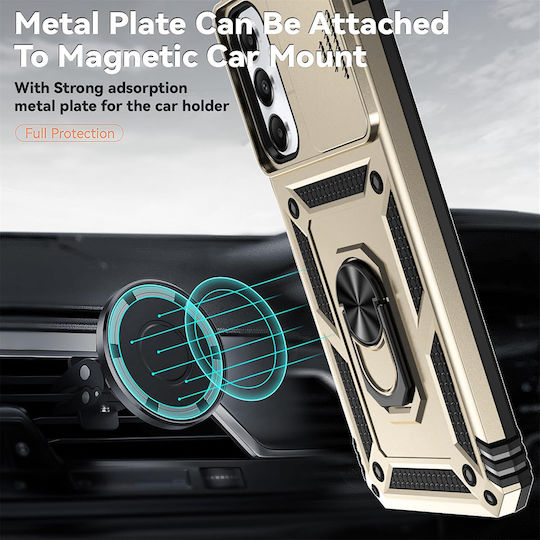 Techsuit Camshield Series Back Cover Silicone Gold (Oppo A5 Pro)