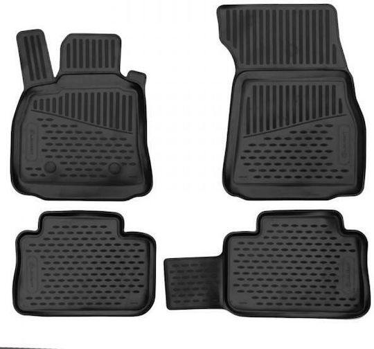 Novline Set of Front and Rear Mats 4pcs Tray Type for Audi A1 (8X) 5D Sportback 2014 Black