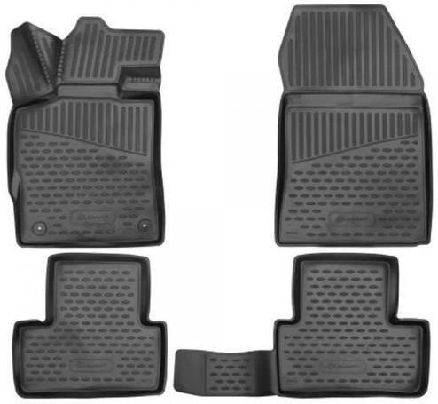 Novline Set of Front and Rear Mats 3pcs Tray Type for Ford Ranger T6.2 P703 2022+ Black