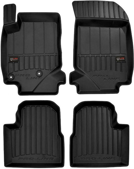 Frogum Set of Front and Rear Mats 4pcs Tray Type for Peugeot 2008 Citroen C4 2008 Black