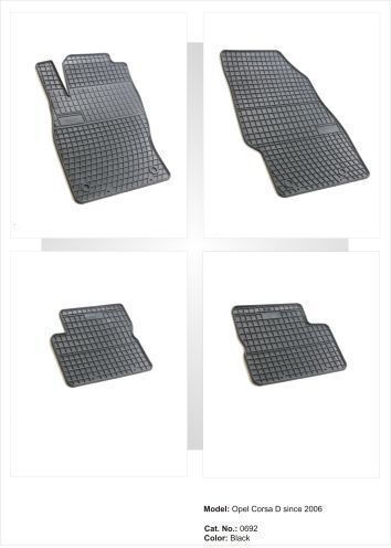 Frogum Set of Front and Rear Mats 4pcs for Opel Adam / Corsa 2006 Black