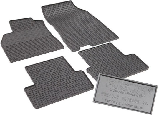 Rigum Set of Front and Rear Mats 4pcs for Renault Fluence 2009+ Black