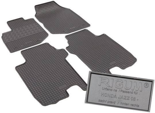 Rigum Set of Front and Rear Mats 4pcs for Honda Jazz 2008 2014 Black
