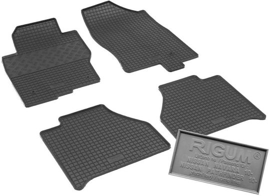 Rigum Set of Front and Rear Mats 4pcs for Nissan Navara 2010 2015 Black