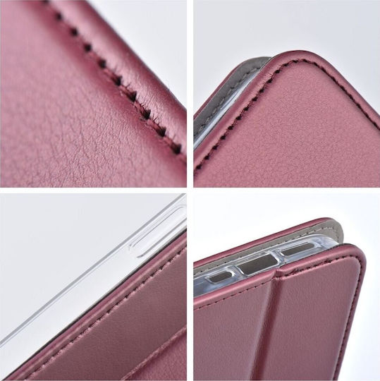 Smart Book Tesatura / Silicon / Plastic Burgundy (Honor 400)