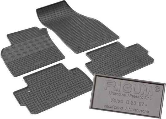 Rigum Set of Front and Rear Mats 4pcs for Volvo C30 2006 2013 Black