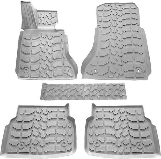 Auto Gs Set of Front and Rear Mats 5pcs Tray Type for BMW F01 Gray