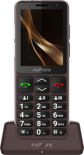 MyPhone Bueno LTE Dual SIM (48/128MB) Κινητό με Μεγάλα Κουμπιά (Αγγλικό Μενού) Praline Brown