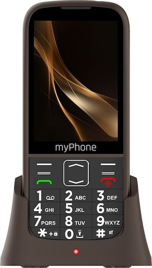 MyPhone Halo 4 Plus LTE Dual SIM Κινητό με Μεγάλα Κουμπιά (Αγγλικό Μενού) Praline Brown