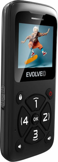Evolveo EasyPhone ID Single SIM Мобилен Телефон с Големи Бутони Черен