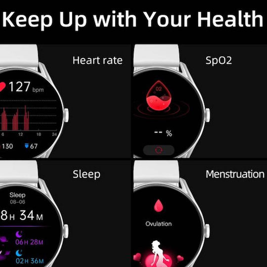 QCY GT S8 Aluminium 46mm Smartwatch with Heart Rate Monitor (Gray)