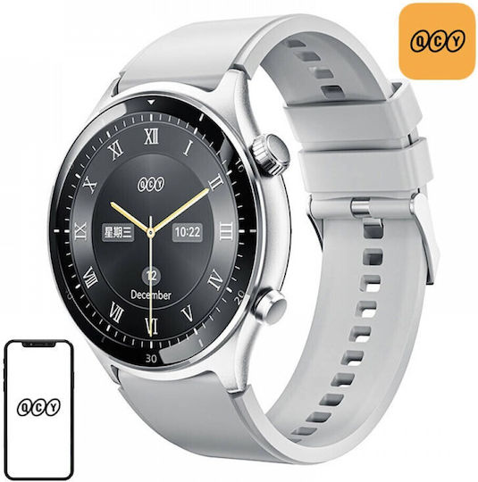 QCY Active GT S7 Stainless Steel Smartwatch με Παλμογράφο (Γκρι)