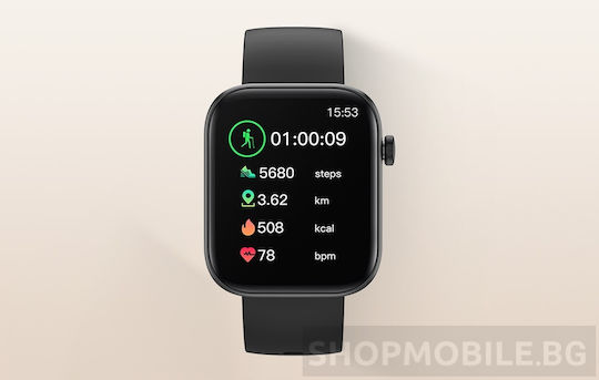 Colmi P71 45mm Smartwatch with Heart Rate Monitor (Black)