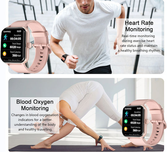 BlackView R50 45mm Smartwatch με Παλμογράφο (Ροζ)