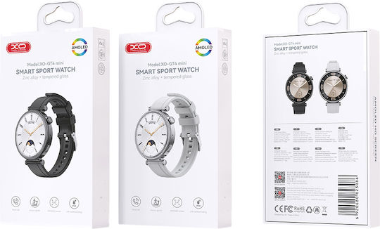 XO GT4 mini Smartwatch with Heart Rate Monitor (Silver)