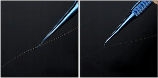 Precise Titanium Straight Tweezers Bt-11 Blue