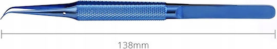 Precise Titanium Bent Tweezers Bt-15 Blue