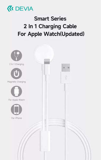 Devia Wearable Charger Apple Watch Whiteς