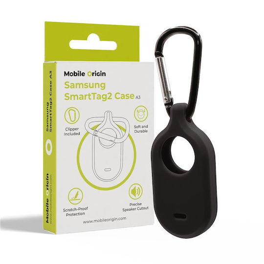 Silicone Case Keychain Mobile Origin Compatible Samsung Smarttag 2 Black