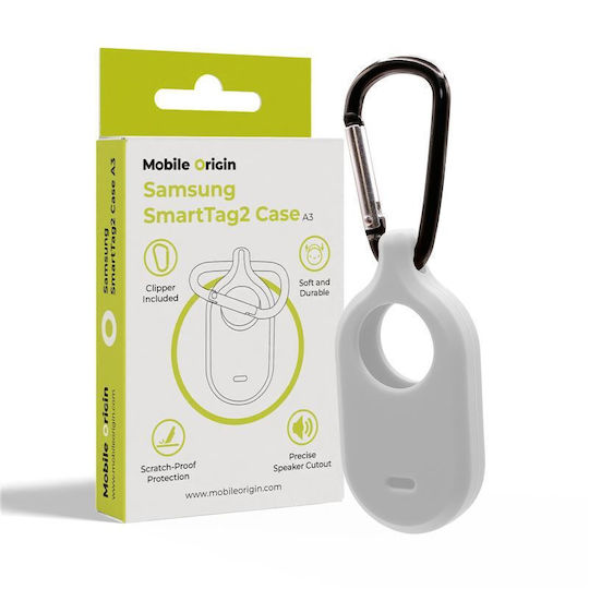 Silicone Case Keychain Mobile Origin Compatible Samsung Smarttag 2 White