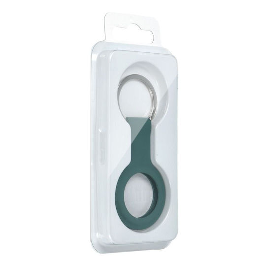 Forcell Holder Keychain Case Silicone for AirTag in Green color