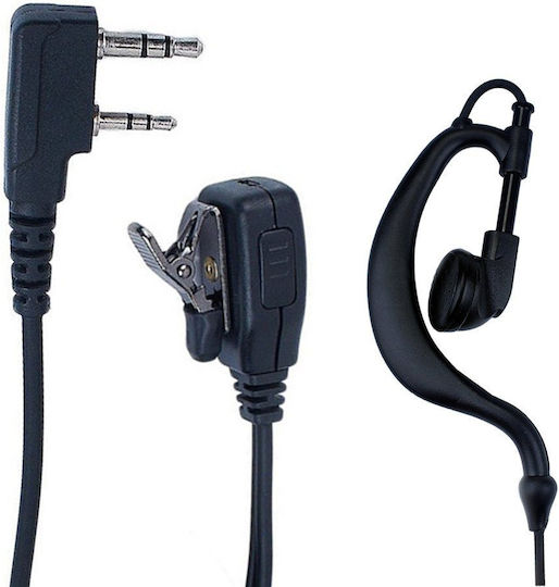 Căști cu microfon pe rever pentru transceivere Baofeng cu 2 pini
