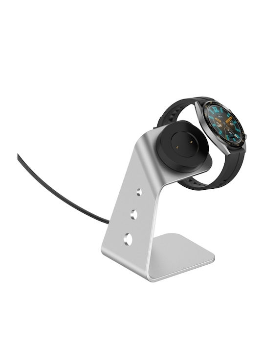 Magnetic Charger / Holder Алуминий Стойка Сребрист (Huawei Watch GT / GT2 - Часовник Huawei GT / GT2)