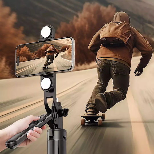 Hurtel Selfie Stick με Τηλεχειριστήριο / Bluetooth Μαύρο