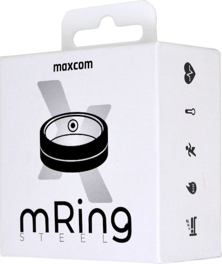 MaxCom mRing MR100 21.7mm Waterproof with Heart Rate Monitor Black