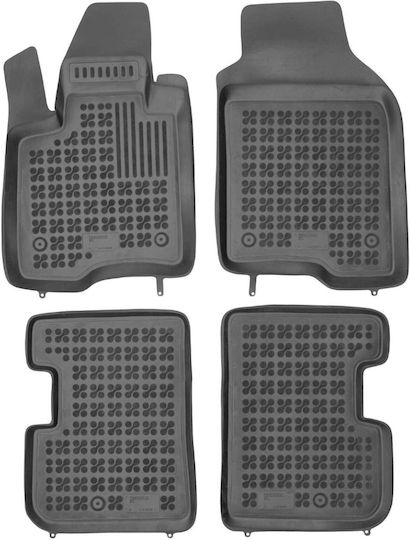 Rezaw Plast Set of Front and Rear Mats 4pcs Tray Type for Fiat Panda 2012+ Black