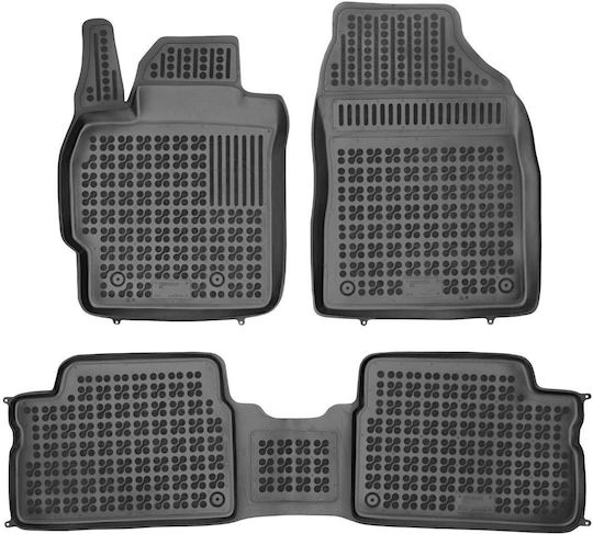 Rezaw Plast Satz Vorder- und Hintermatten Wannenartig 3Stück aus Gummi für Toyota Auris 2007-2010 Schwarz