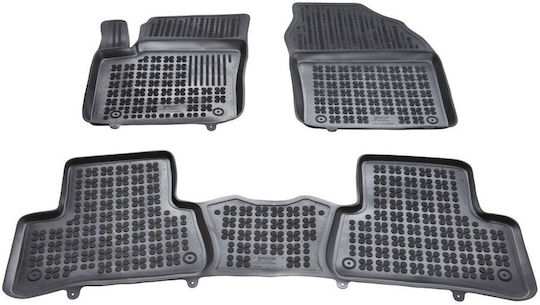 Rezaw Plast Set of Front and Rear Mats 3pcs Tray Type for Toyota C-HR 2016 Black