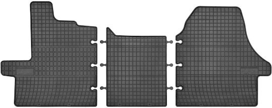 Frogum Σετ Μπροστινά και Πίσω Πατάκια 3τμχ για Peugeot Boxer Fiat Ducato Citroen Jumper 2007 - 2014 Μαύρα