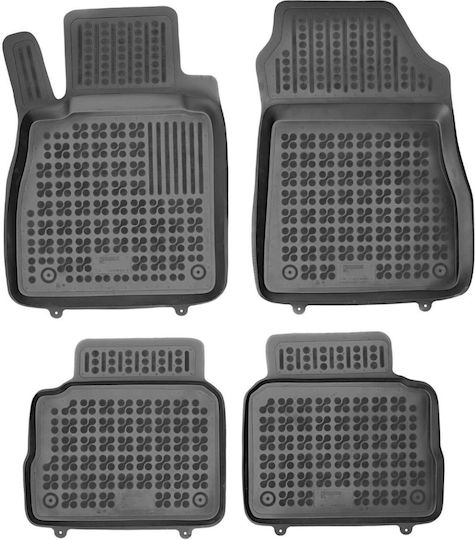 Rezaw Plast Set of Front and Rear Mats 4pcs Tray Type for Nissan Micra 2017+ Black