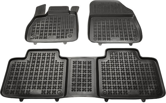 Rezaw Plast Set of Front and Rear Mats 3pcs Tray Type for Renault Espace 2015-2023 Black