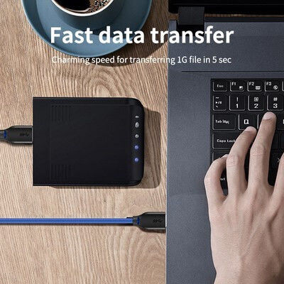 Cabletime 2m USB 3.0 Cable A-Male Blue