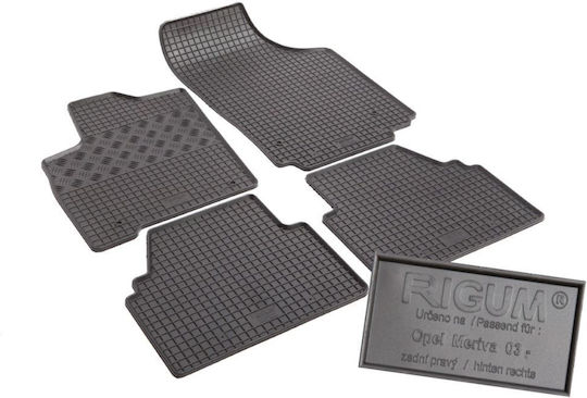 Rigum Set of Front and Rear Mats 4pcs for Opel Meriva 2003 2010 Black