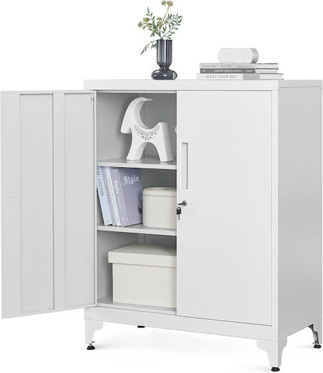 Шкаф Офис С ключалка в сив цвят, 40x80x90см