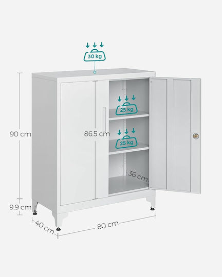 Metallisches Büroaufbewahrungsschrank mit Schloss 40x80x90cm